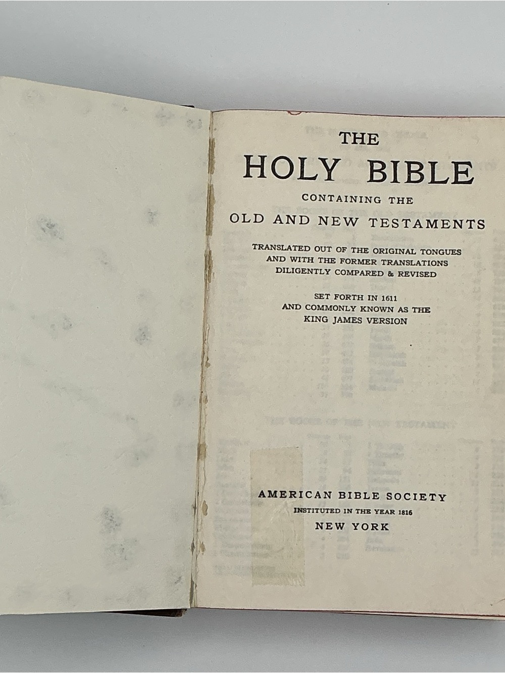1960 Holy Bible Translated Out of the Original Tongues NY American Bible Society